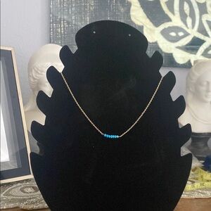 Elegant 18k Gold plated Necklace with Turquoise Beads
